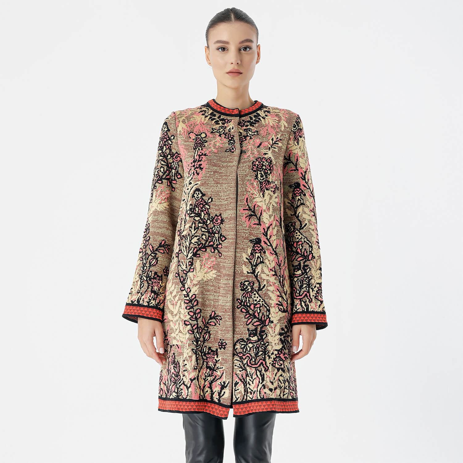 Missoni - Beige&Red Floral Print Long Cardigan